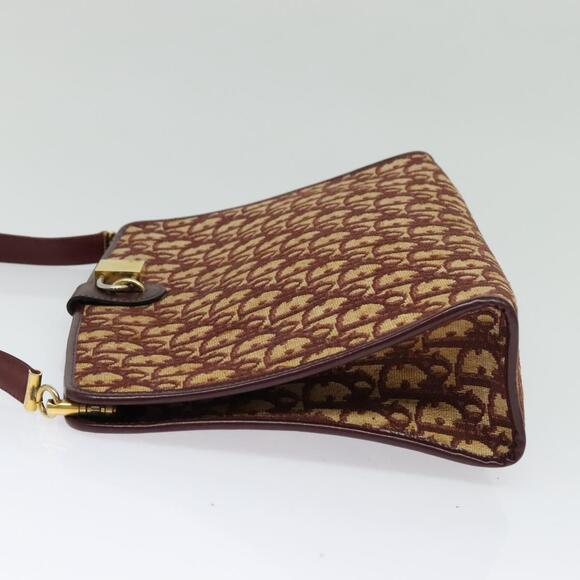 DIOR Trotter Canvas Shoulder Bag Red Gold - Picture 4 of 12